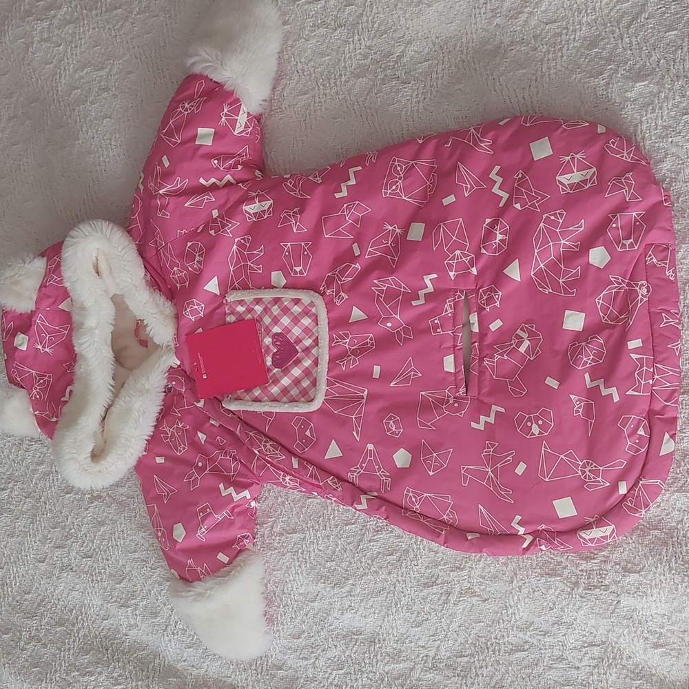 Deux par Deux Pink Carseat/stroller Bunting Bag.